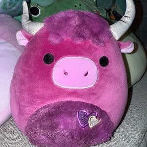 Squishmallows 12" York the Pink Magenta Highland Cow plush toy